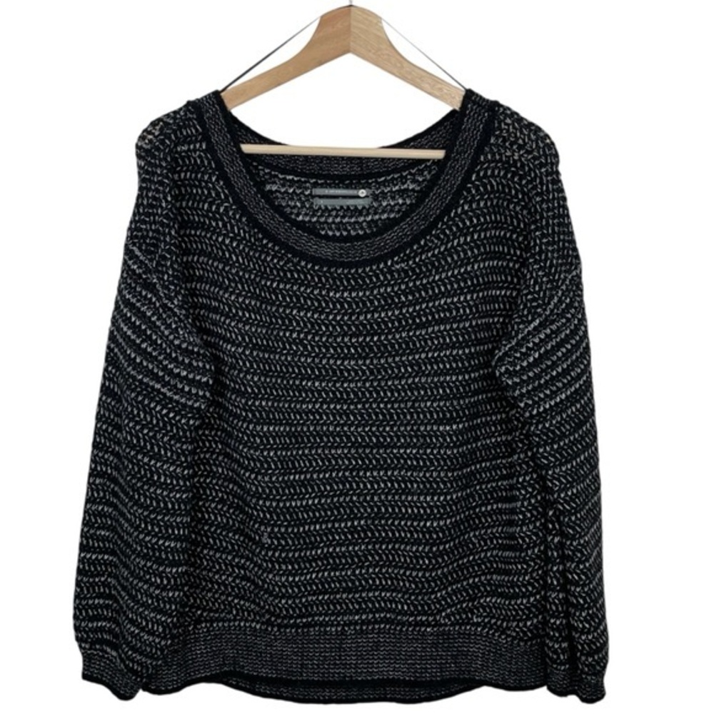 Anthropologie Wide Neck Sweater Black / White S